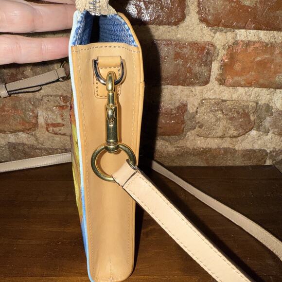 Brighton Belle Jardin floral coated canvas leather crossbody embroidered - Picture 8 of 9